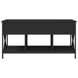 ZNTS Coffee Table Black 100x55x50 cm Engineered Wood and Metal 845336