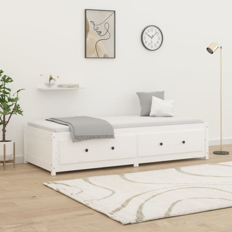 ZNTS Day Bed without Mattress White 90x200 cm Solid Wood Pine 821590