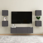 ZNTS Wall Mounted TV Cabinets 4 pcs Grey 30.5x30x30 cm 804489