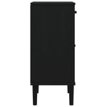 ZNTS Bedside Cabinet SENJA Rattan Look Black 40x35x80 cm Solid Wood Pine 358018