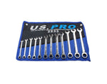 US Pro 12PC Metric Combination Gear Ratchet Set USP2233