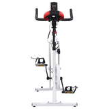 ZNTS Exercise Training Bike with Pulse Sensors White and Red 92136