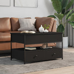 ZNTS Coffee Table Black 85x50x50 cm Engineered Wood and Metal 845386