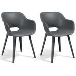 ZNTS Keter Outdoor Chairs Akola 2 pcs Grey 431495