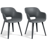 ZNTS Keter Outdoor Chairs Akola 2 pcs Grey 431495
