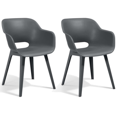 ZNTS Keter Outdoor Chairs Akola 2 pcs Grey 431495