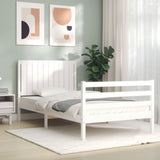 ZNTS Bed Frame without Mattress White 100x200 cm Solid Wood 3194757