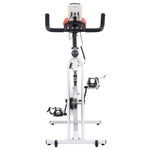 ZNTS Exercise Training Bike with Pulse Sensors White and Red 92136