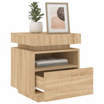 ZNTS Bedside Cabinets with LED Lights 2 pcs Sonoma Oak 40x39x48.5 cm 836789