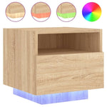 ZNTS Bedside Cabinets with LED Lights 2 pcs Sonoma Oak 40x39x37 cm 836803