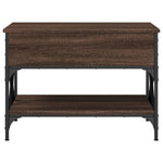 ZNTS Coffee Table Brown Oak 70x50x50 cm Engineered Wood and Metal 845355