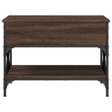 ZNTS Coffee Table Brown Oak 70x50x50 cm Engineered Wood and Metal 845355