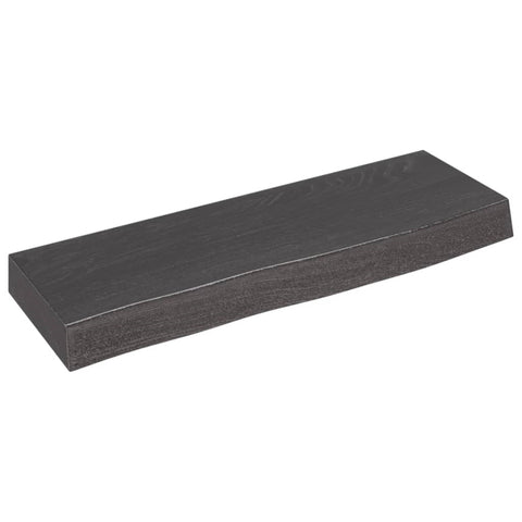 ZNTS Wall Shelf Dark Brown 60x20x6 cm Treated Solid Wood Oak 363763