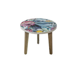 ZNTS Round Lamp Table Protea Print - Medium Resin Top VOY65B