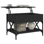 ZNTS Coffee Table Black 70x50x50 cm Engineered Wood and Metal 845351