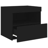 ZNTS Bedside Cabinets with LED Lights 2 pcs Black 50x40x45 cm 836766