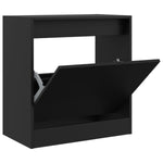 ZNTS Shoe Cabinet Black 60x34x63.5 cm Engineered Wood 839939