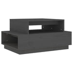 ZNTS Coffee Table Grey 80x55x40.5 cm Solid Wood Pine 814516