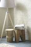 ZNTS Square Stool / Side Table Natural Grey Teak root LAW08A