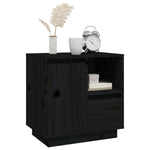 ZNTS Bedside Cabinets 2 pcs Black 50x34x50 cm Solid Wood Pine 814488