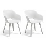 ZNTS Keter Outdoor Chairs Akola 2 pcs White 422806