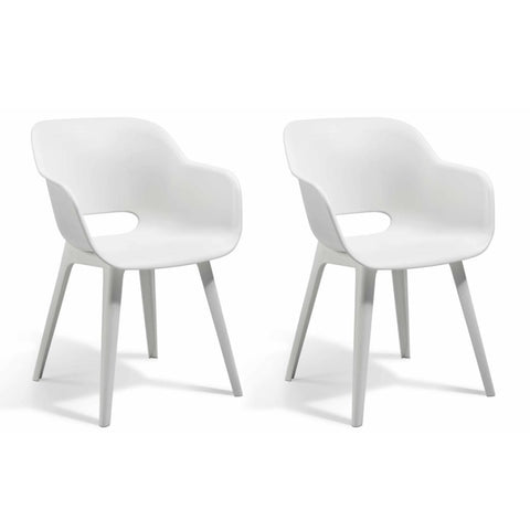 ZNTS Keter Outdoor Chairs Akola 2 pcs White 422806