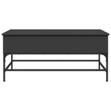 ZNTS Coffee Table Black 100x50x45 cm Engineered Wood and Metal 845396