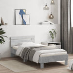 ZNTS Bed Frame with Headboard Concrete Grey 90x190 cm Single Engineered wood 838564