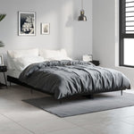 ZNTS Bed Frame without Mattress Black 120x190 cm Small Double Engineered Wood 832294