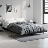 ZNTS Bed Frame without Mattress Black 120x190 cm Small Double Engineered Wood 832294