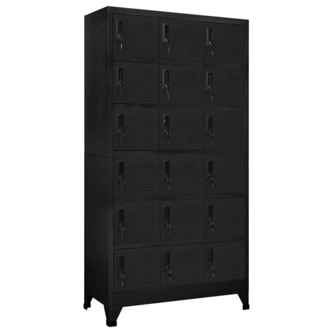 ZNTS Locker Cabinet Black 90x40x180 cm Steel 339830