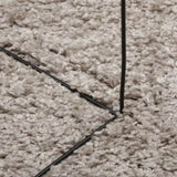 ZNTS Shaggy Rug PAMPLONA High Pile Modern Beige Ø 200 cm 375225