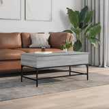 ZNTS Coffee Table Grey Sonoma 100x50x45 cm Engineered Wood and Metal 845399