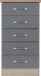 ZNTS Nevada 5 Drawer Narrow Chest 100-102-093