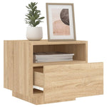 ZNTS Bedside Cabinets with LED Lights 2 pcs Sonoma Oak 40x39x37 cm 836803