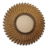 Bronze Effect Feather Frame Mirror S-MI0858
