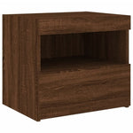 ZNTS Bedside Cabinets with LED Lights 2 pcs Brown Oak 50x40x45 cm 836776