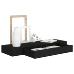 ZNTS Floating Wall Shelf with Drawer Black 80x25x8 cm 288206