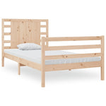 ZNTS Bed Frame without Mattress 75x190 cm Small Single Solid Wood Pine 3104243