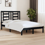 ZNTS Bed Frame without Mattress Black 120x200 cm Solid Wood Pine 3104347