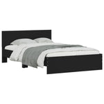 ZNTS Bed Frame without Mattress Black 135x190 cm Double 3207505