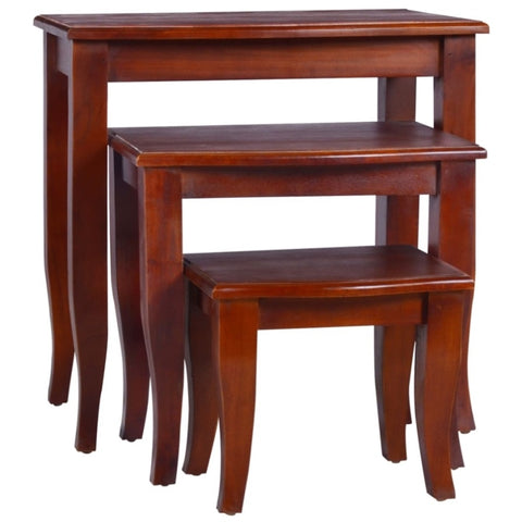 ZNTS Nesting Side Tables 3 pcs Classical Brown Solid Wood Mahogany 337856