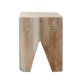 ZNTS Square Stool / Side Table Natural Grey Teak root LAW08A