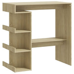 ZNTS Bar Table with Storage Rack Sonoma Oak 100x50x101.5 cm Engineered Wood 809452