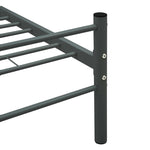 ZNTS 284686 Bed Frame without Mattress Grey Metal 120x200 cm
