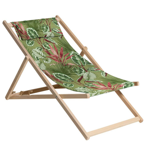ZNTS Madison Wooden Beach Chair Cala 55x90x87 cm Green 447177