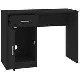 ZNTS Desk with Drawer&Cabinet Black 100x40x73 cm Engineered Wood 342653