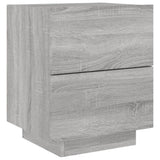 ZNTS Bedside Cabinets with LED Lights 2 pcs Grey Sonoma Engineered Wood 836746