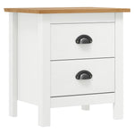 ZNTS Bedside Cabinet Hill 2 pcs White 46x35x49.5 cm Solid Pine Wood 288910