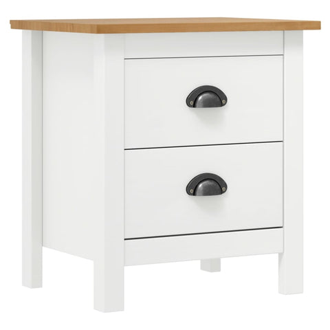 ZNTS Bedside Cabinet Hill White 46x35x49.5 cm Solid Pine Wood 288906